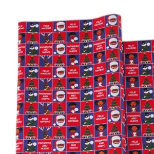 Single Roll – Red and Blue Melanin Moments Holiday Design with Spanish Text