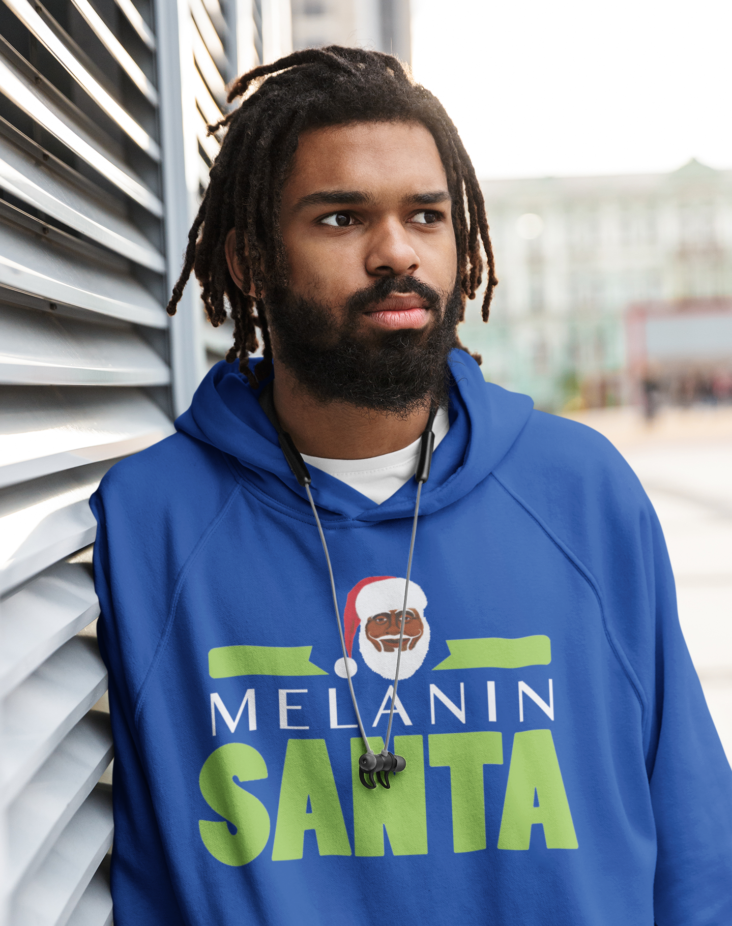 The Melanin Santa Black Sweatshirt Hoody